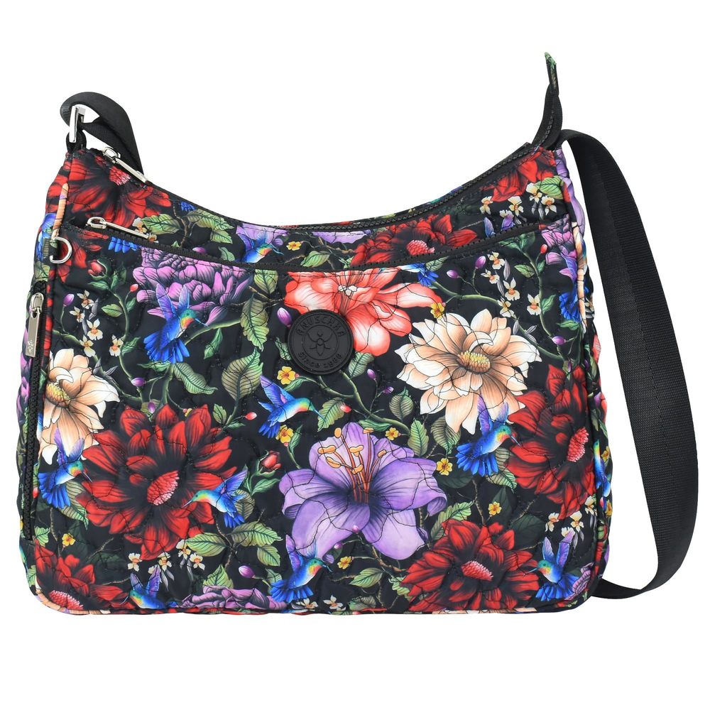 Wanderlust Quilted Fabric Collection Vegan Hobo - Hummingbird Heaven B)